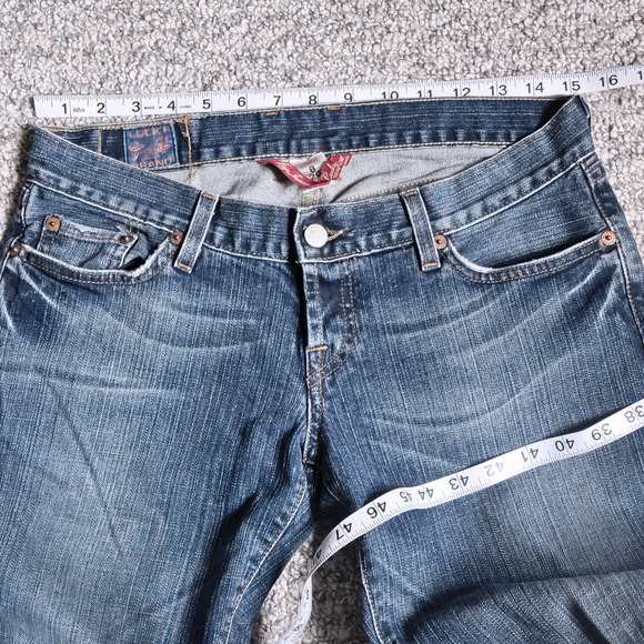 Lucky Brand Dungarees Distressed Blue Denim Stretchy Bootcut Jeans 8/w29" - Picture 4 of 6